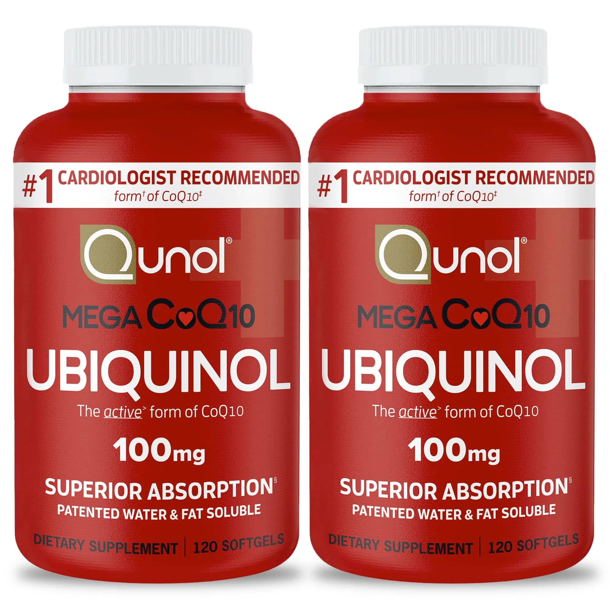 Qunol Mega Ubiquinol CoQ10 100mg Softgels, 240 Count | Superior Absorption for Heart Health - main product image