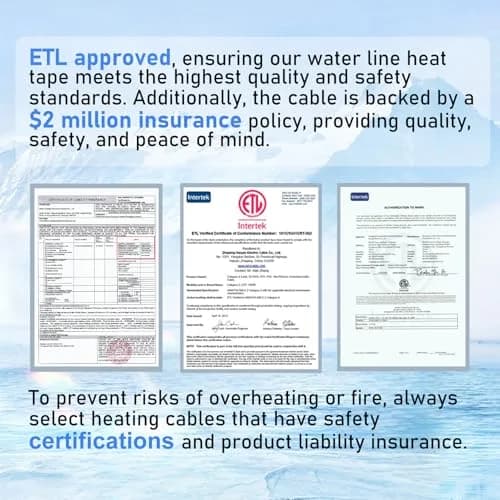 HEATIT 9ft Self-Regulating Heating Cable for Pipe Freeze Protection 3W/FT | Energy-Efficient & Safe thumbnail 9
