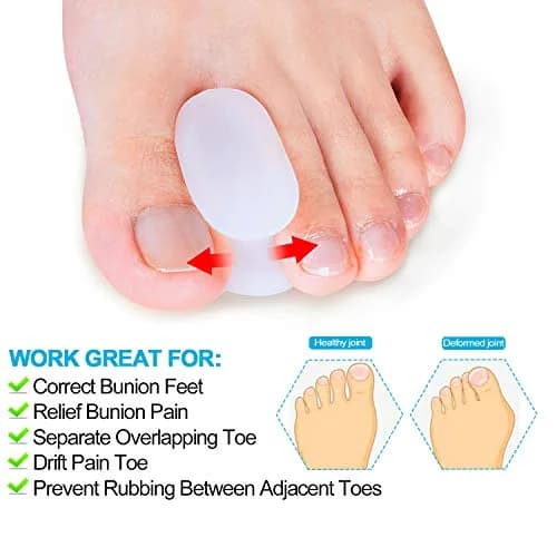 Povihome Gel Bunion & Toe Spacers Separators Small Size (10 Pack) | Orthopedic Brace for Pain Relief thumbnail 5