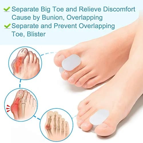 Povihome Gel Bunion & Toe Spacers Separators Small Size (10 Pack) | Orthopedic Brace for Pain Relief thumbnail 6