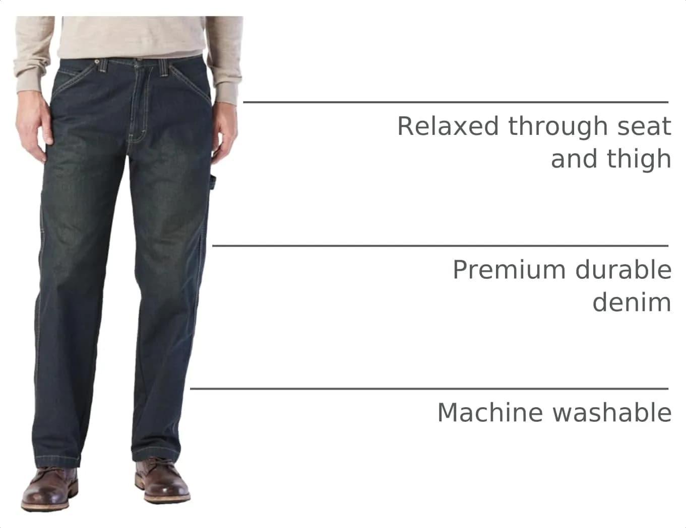 Levi Strauss Signature Gold Men's Carpenter Jeans 34W x 34L | Relaxed Fit, Durable Denim - view 3