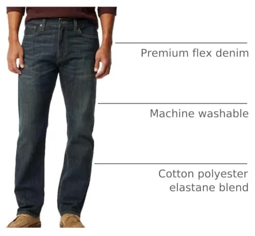 Levi Strauss Signature Gold Men's Regular Fit Flex Jeans 30x32 (76cm x 81cm) | Comfort Stretch Denim for All-Day Wear thumbnail 4