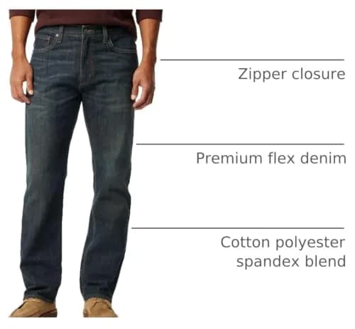 Levi Strauss Signature Gold Men's Regular Fit Flex Jeans 44x32 (1.98 kg) | Comfort Flex Denim for All-Day Wear thumbnail 4