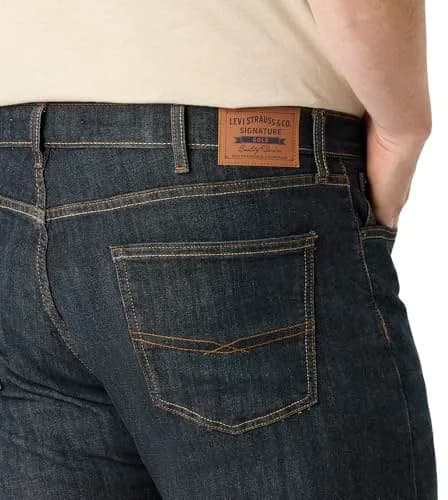 Levi Strauss Signature Gold Men's Regular Fit Flex Jeans 44x32 (1.98 kg) | Comfort Flex Denim for All-Day Wear thumbnail 3
