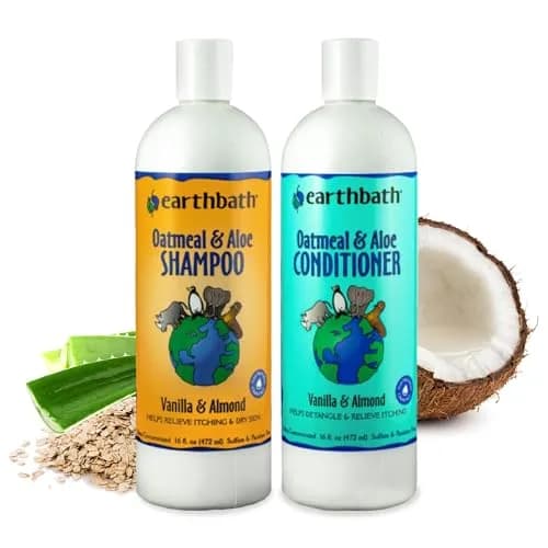 earthbath Oatmeal & Aloe Dog Shampoo and Conditioner 16 Oz | Itchy, Dry Skin Relief, Made in USA thumbnail 1