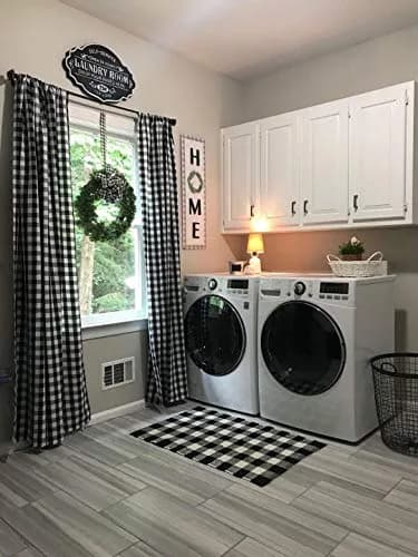 lovemyfabric Gingham Checkered Curtain Panel 56" x 84" | Black & White Polyester thumbnail 5