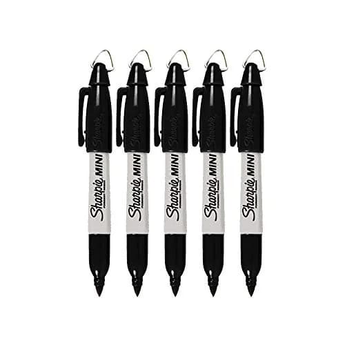 Sharpie Mini Permanent Markers, Fine Point, Black Ink, Pack of 5 | Alcohol-Based Ink, Fade & Smear Resistant thumbnail 1
