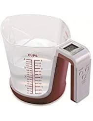KitchenMetrics Digital Kitchen Scale and Measuring Cup Red | Accurate Baking & Cooking Tool - main product image