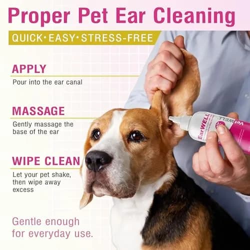 VetWELL Ear Cleaner for Dogs and Cats - Sweet Pea Vanilla - 8 oz | Gentle Deodorizing & Cleaning thumbnail 6