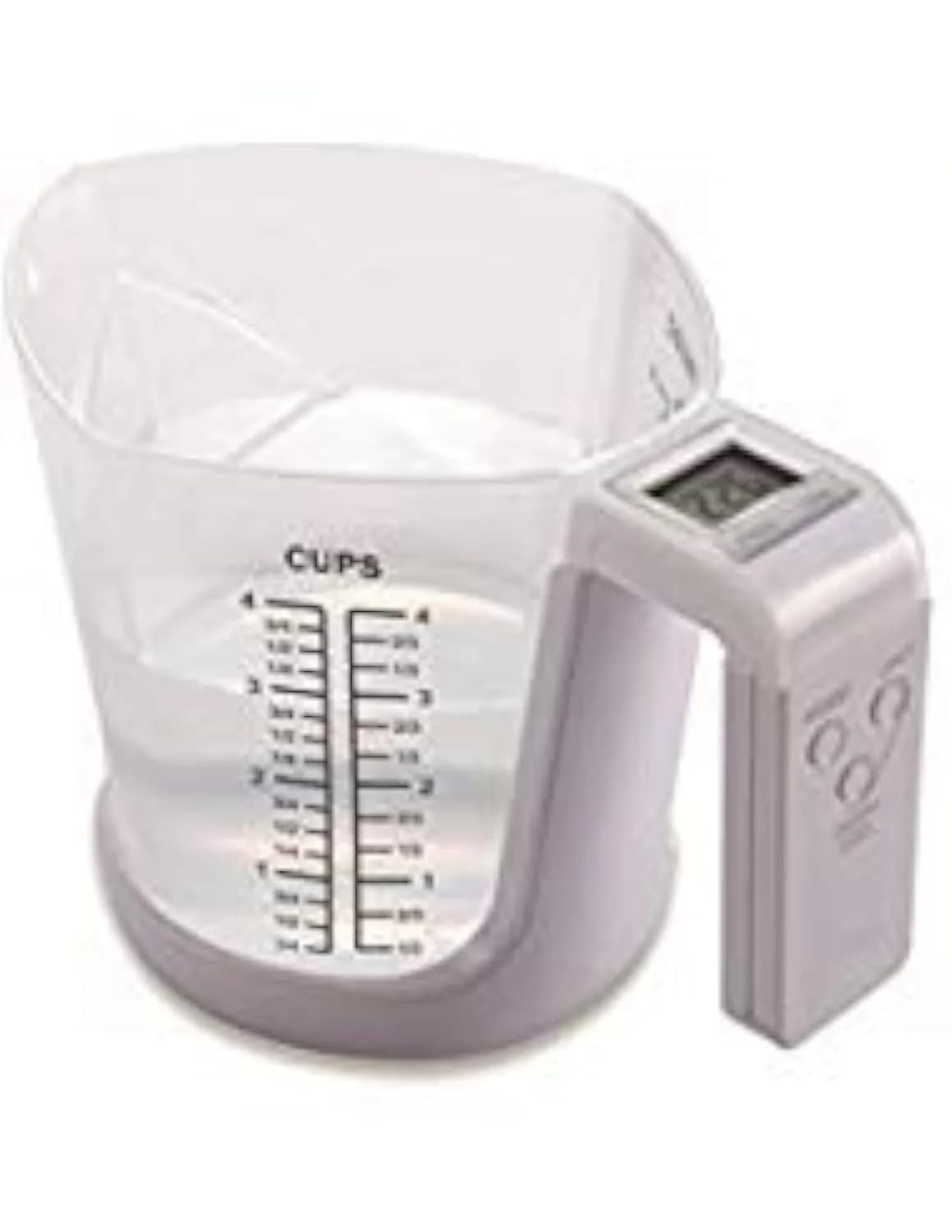 KitchenMetrics Digital Kitchen Scale with 1L Measuring Cup | Accurate Baking & Portion Control — White