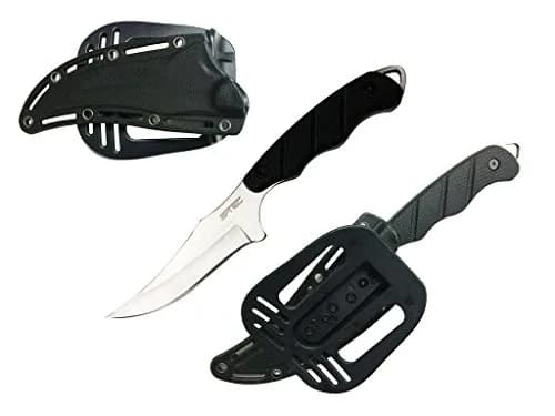 S-TEC 9" Full Tang Tactical Knife with ABS Plastic Sheath | 4" Blade, Stainless Steel, Ambidextrous Handle thumbnail 1