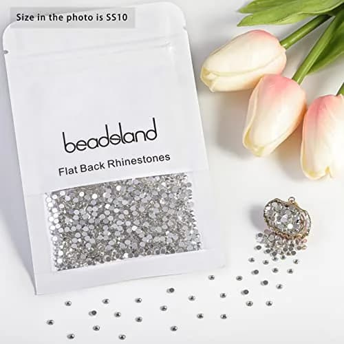 BEADSLAND Flat Back Crystal Rhinestones SS10 (1440pcs, 2.7-2.9mm) | Glass Gems for Crafts & Nails thumbnail 4