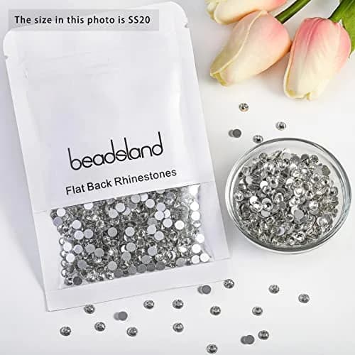 BEADSLAND Flat Back Crystal Rhinestones SS20 (1440pcs) | Glass Gems for Crafts, Glue Fix, 4.6-4.8mm thumbnail 4