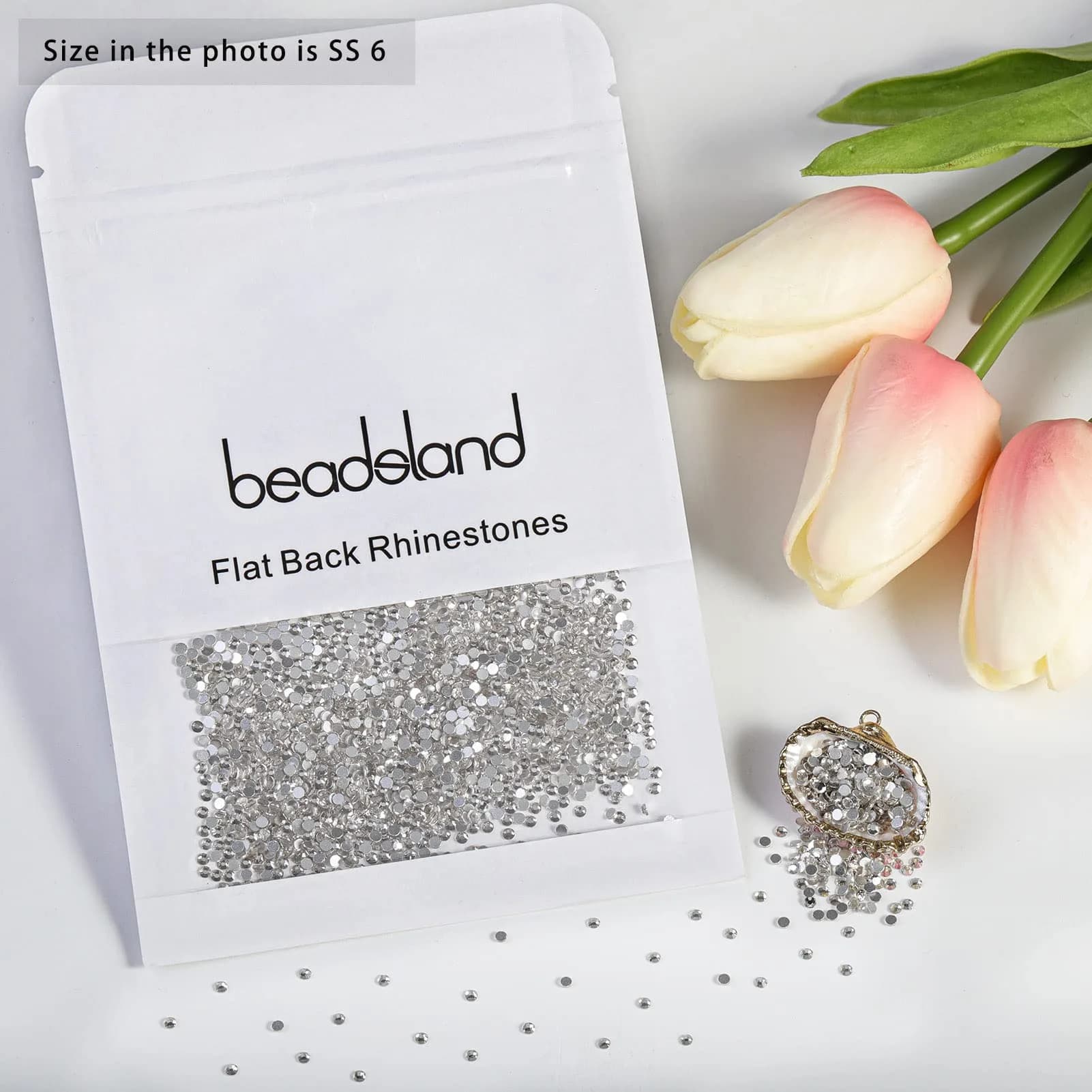 BEADSLAND SS6 Flat Back Crystal Rhinestones (1440pcs, 2.3-2.5mm) for Nail Art & DIY Crafts - view 4