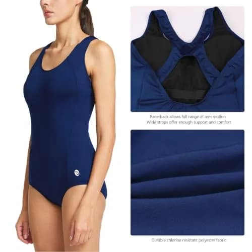 baleaf Women's One Piece Bathing Suit Racerback Conservative Athletic 32 X-Small | Supportive, Quick-Dry Swimwear thumbnail 4