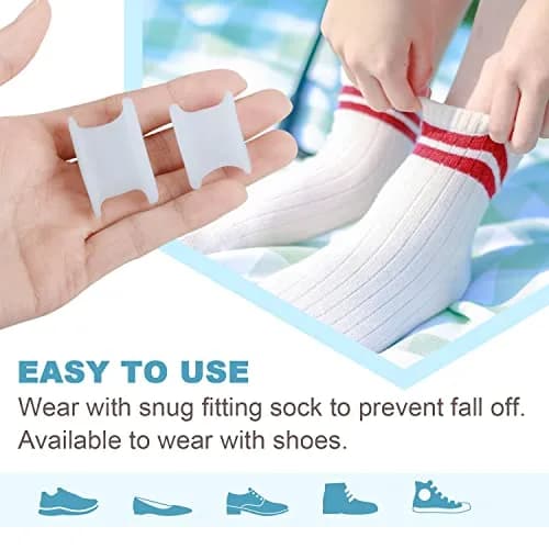 Povihome Gel Toe Spacers Separators for Bunions, 10 Pack Large Size | Corrects Overlapping Toes thumbnail 7