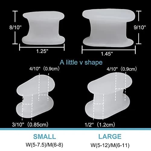 Povihome Gel Toe Spacers Separators for Bunions, 10 Pack Large Size | Corrects Overlapping Toes thumbnail 2