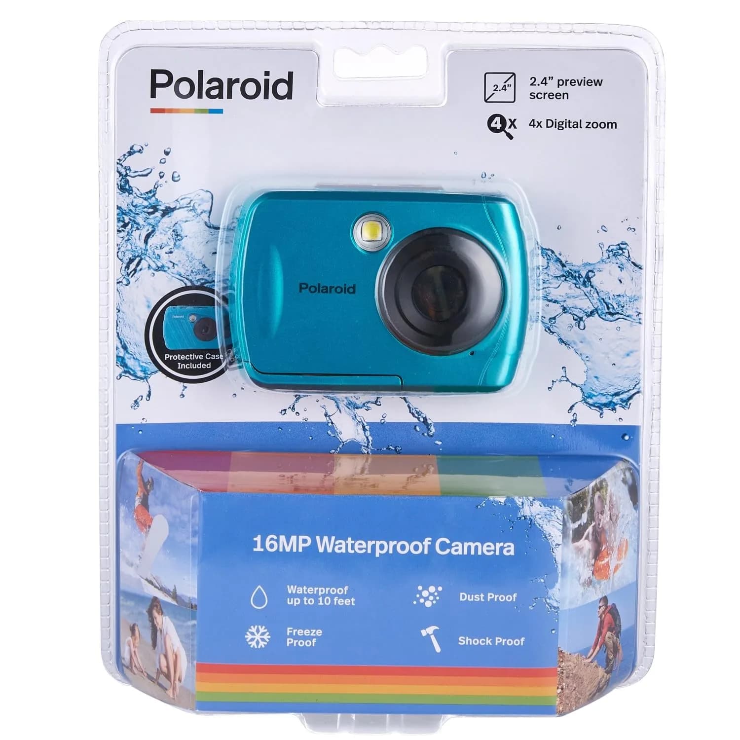 Polaroid IS048 Waterproof Action Camera Teal 16MP HD Video | 10ft Submersible, 2.4" Screen, Digital Zoom - view 3