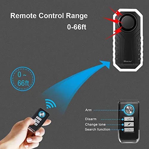 Wsdcam 113dB Motorcycle Alarm System with Remote | Vibration Motion Sensor & SOS Function thumbnail 5