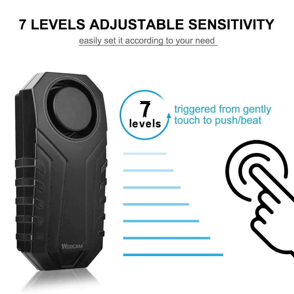 Wsdcam 113dB Motorcycle Alarm System with Remote | Vibration Motion Sensor & SOS Function - view 4