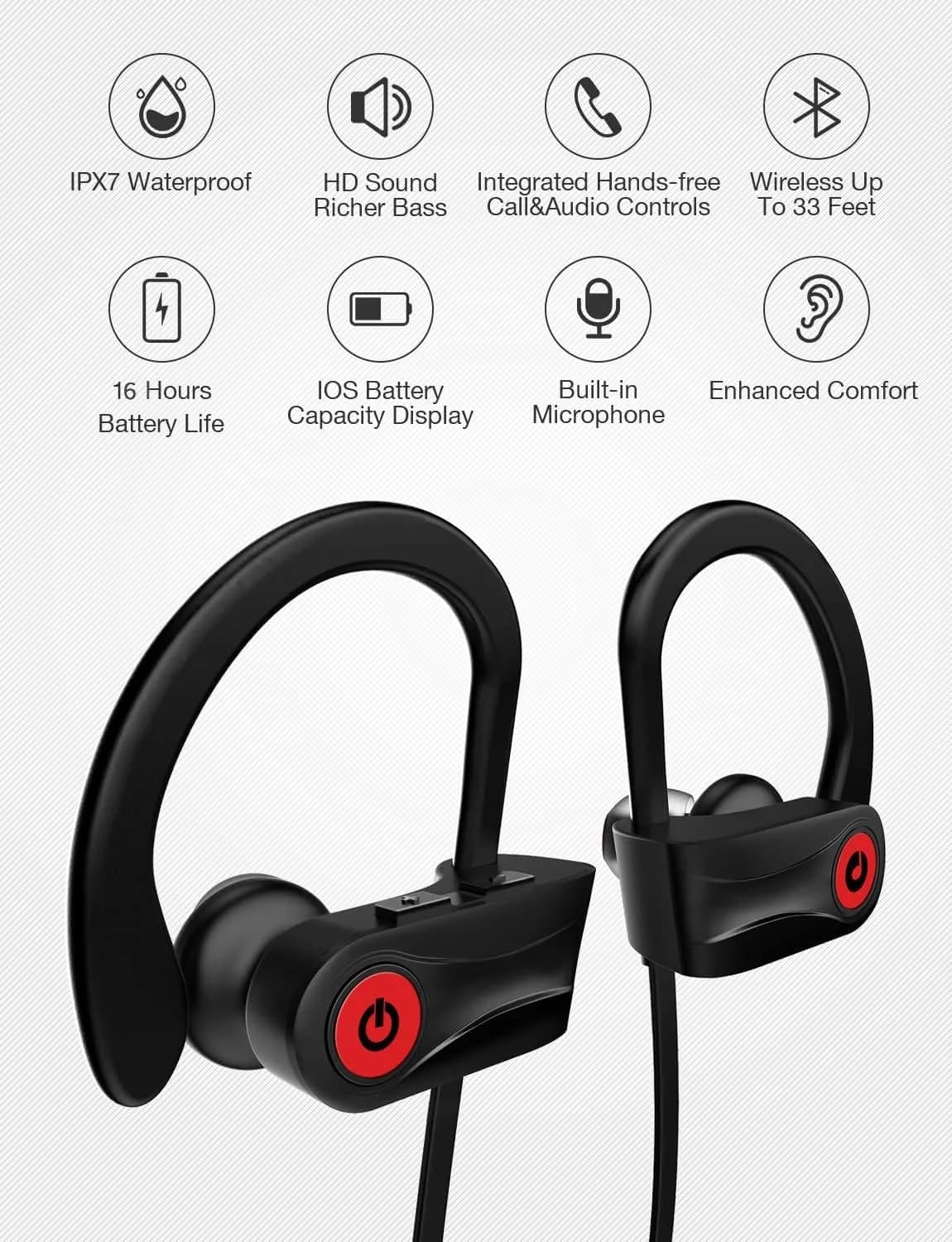 Otium U18 True Wireless Earbuds with Charging Case | Bluetooth 5.3, 16-Hour Playtime, IPX7 Waterproof - view 2