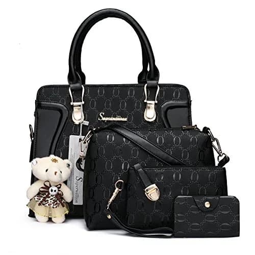 Soperwillton Women's Satchel Handbag Purse Set PU Leather with Wallet 4pcs | Large Capacity & Stylish thumbnail 1