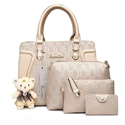 Soperwillton Women's Satchel Handbag Purse Set PU Leather with Wallet 4pcs | Large Capacity, Stylish & Durable thumbnail 1