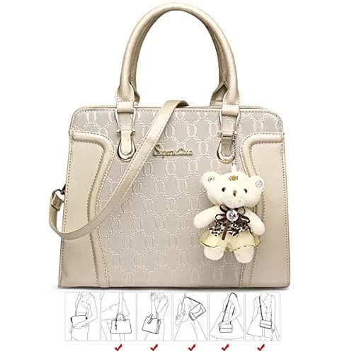 Soperwillton Women's Satchel Handbag Purse Set PU Leather with Wallet 4pcs | Large Capacity, Stylish & Durable thumbnail 7