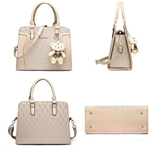 Soperwillton Women's Satchel Handbag Purse Set PU Leather with Wallet 4pcs | Large Capacity, Stylish & Durable thumbnail 3