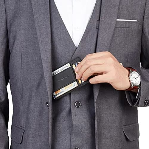 Toughergun Slim RFID Blocking Money Clip Wallet for Men - Minimalist Black Front Pocket Credit Card Holder thumbnail 4