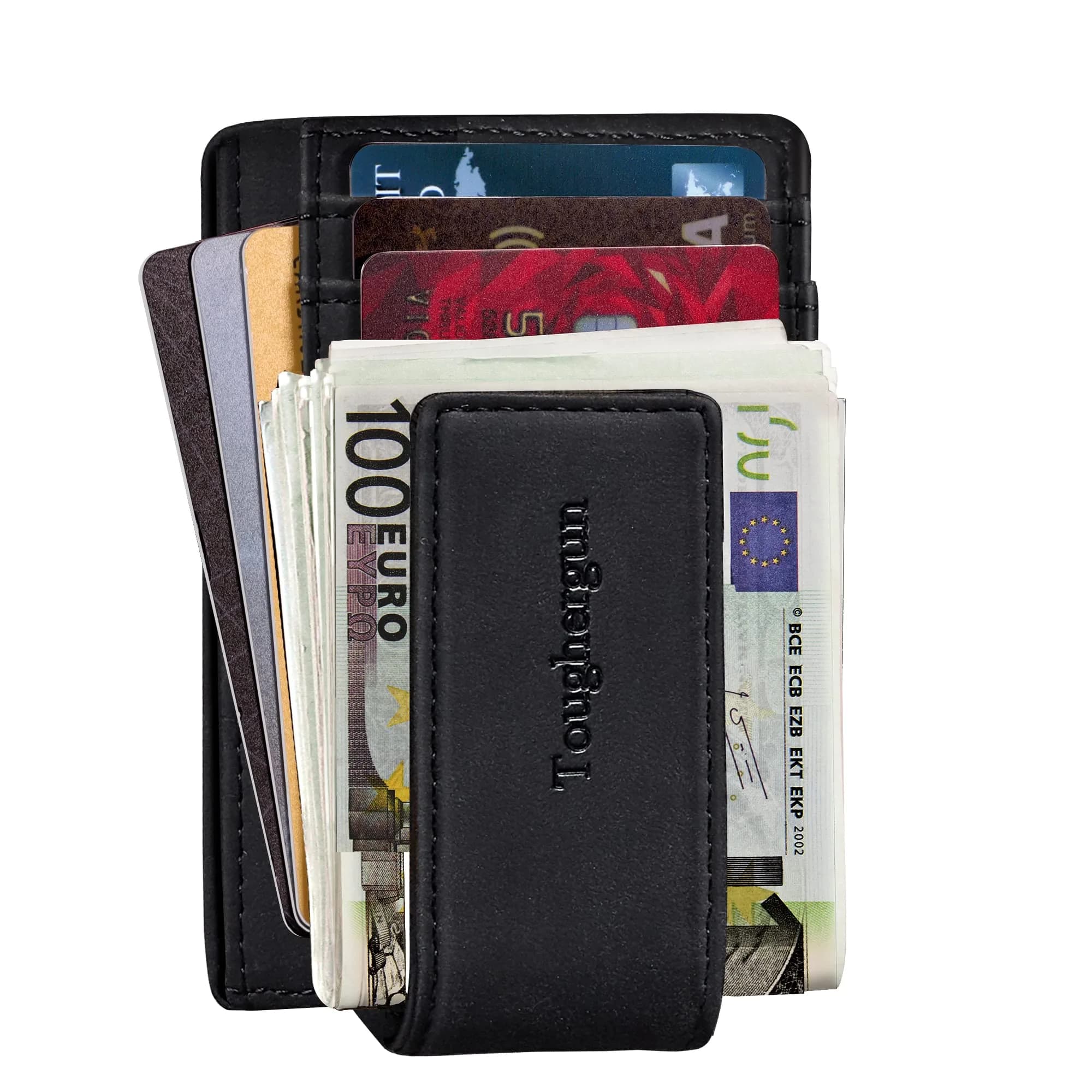 Toughergun Slim RFID Blocking Money Clip Wallet for Men - Minimalist Black Front Pocket Credit Card Holder - view 3