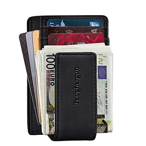 Toughergun Slim RFID Blocking Money Clip Wallet for Men - Minimalist Black Front Pocket Credit Card Holder thumbnail 3