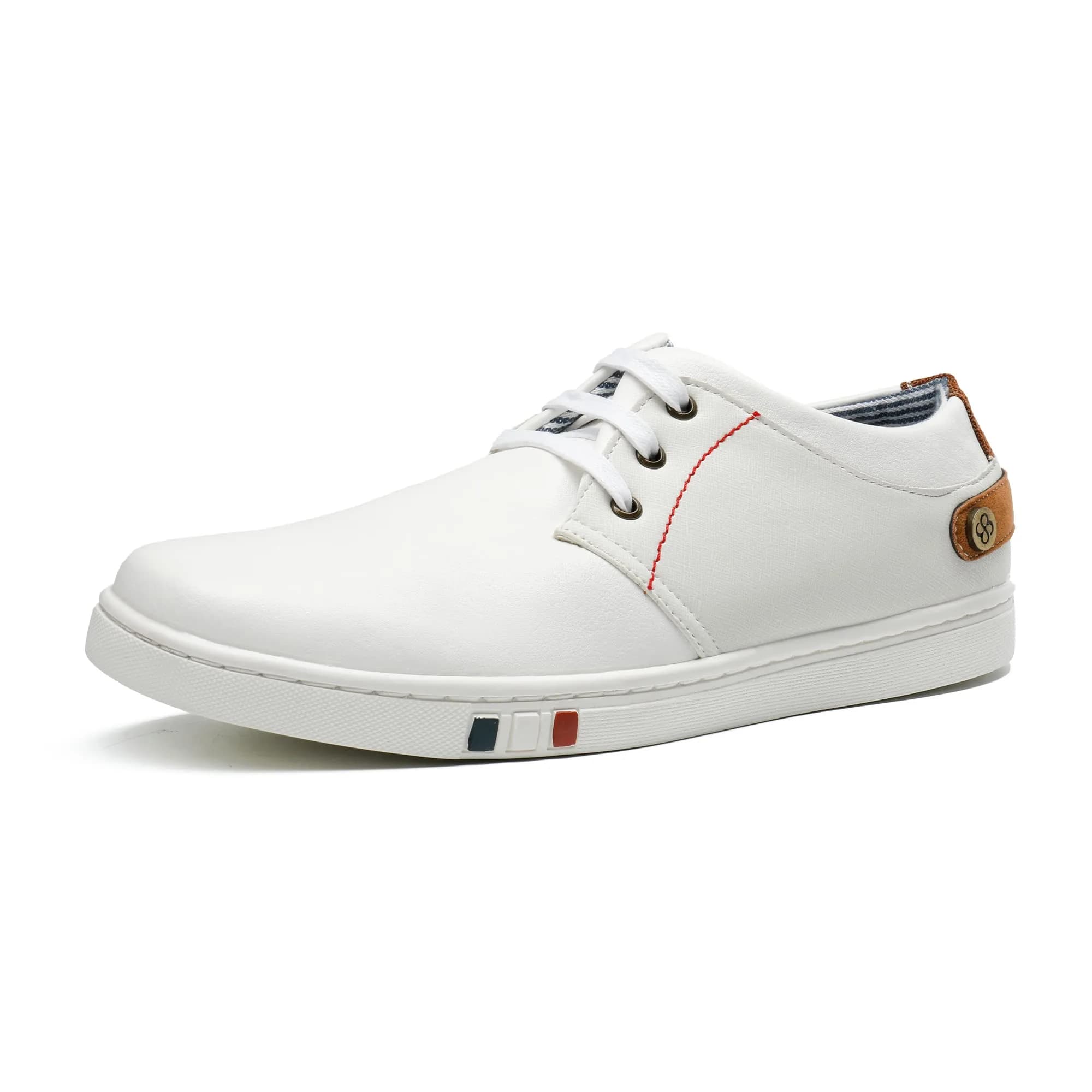 Bruno Marc Men's Fashion Sneakers White 27.5 cm (US 7.5) | Classic Lace-Up Style for Everyday Wear — White