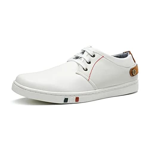 Bruno Marc Men's Fashion Sneakers White 27.5 cm (US 7.5) | Classic Lace-Up Style for Everyday Wear thumbnail 1
