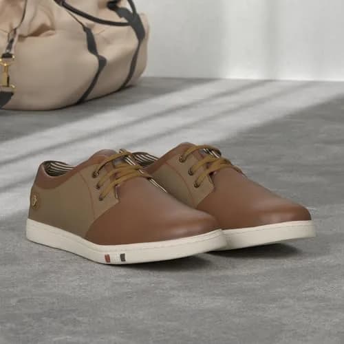Bruno Marc Men's Fashion Sneakers Tan US 8 (26.0 cm) | Classic Oxford Style Lace-Up Comfort thumbnail 2
