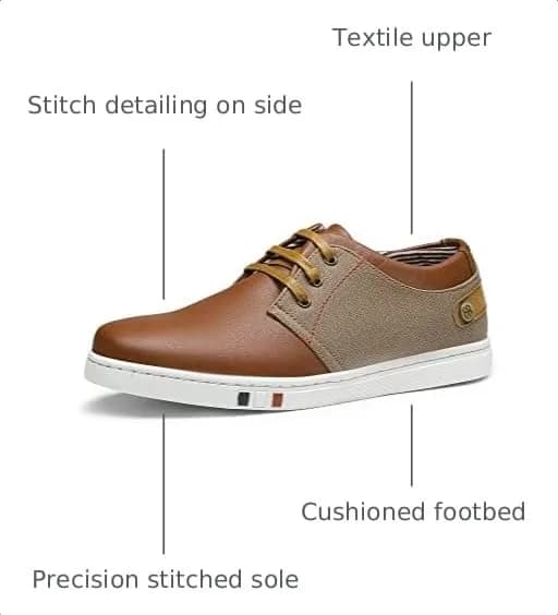 Bruno Marc Men's Fashion Sneakers Tan US 8 (26.0 cm) | Classic Oxford Style Lace-Up Comfort thumbnail 4