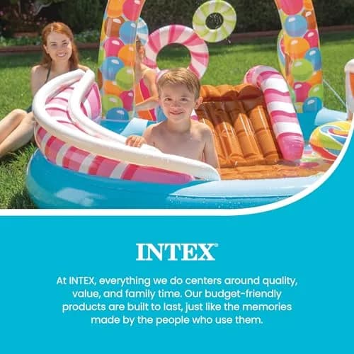 Intex Candy Zone Inflatable Mini Water Slide Park & Kiddie Swimming Pool 295cm (116") x 190.5cm (75") x 129.5cm (51") | ASTM-Tested for Kids Ages 2+ thumbnail 6