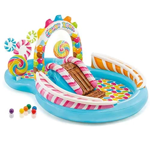 Intex Candy Zone Inflatable Mini Water Slide Park & Kiddie Swimming Pool 295cm (116") x 190.5cm (75") x 129.5cm (51") | ASTM-Tested for Kids Ages 2+ thumbnail 8
