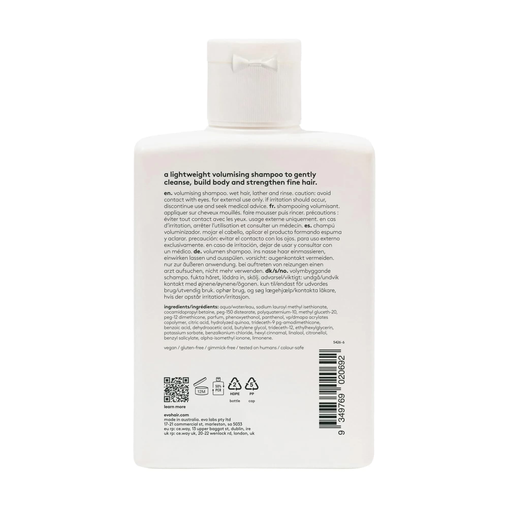 EVO Gluttony Volumizing Shampoo for Fine Hair & All Hair Types, 300ml (10.1 Fl Oz) | Builds Body & Texture - view 2