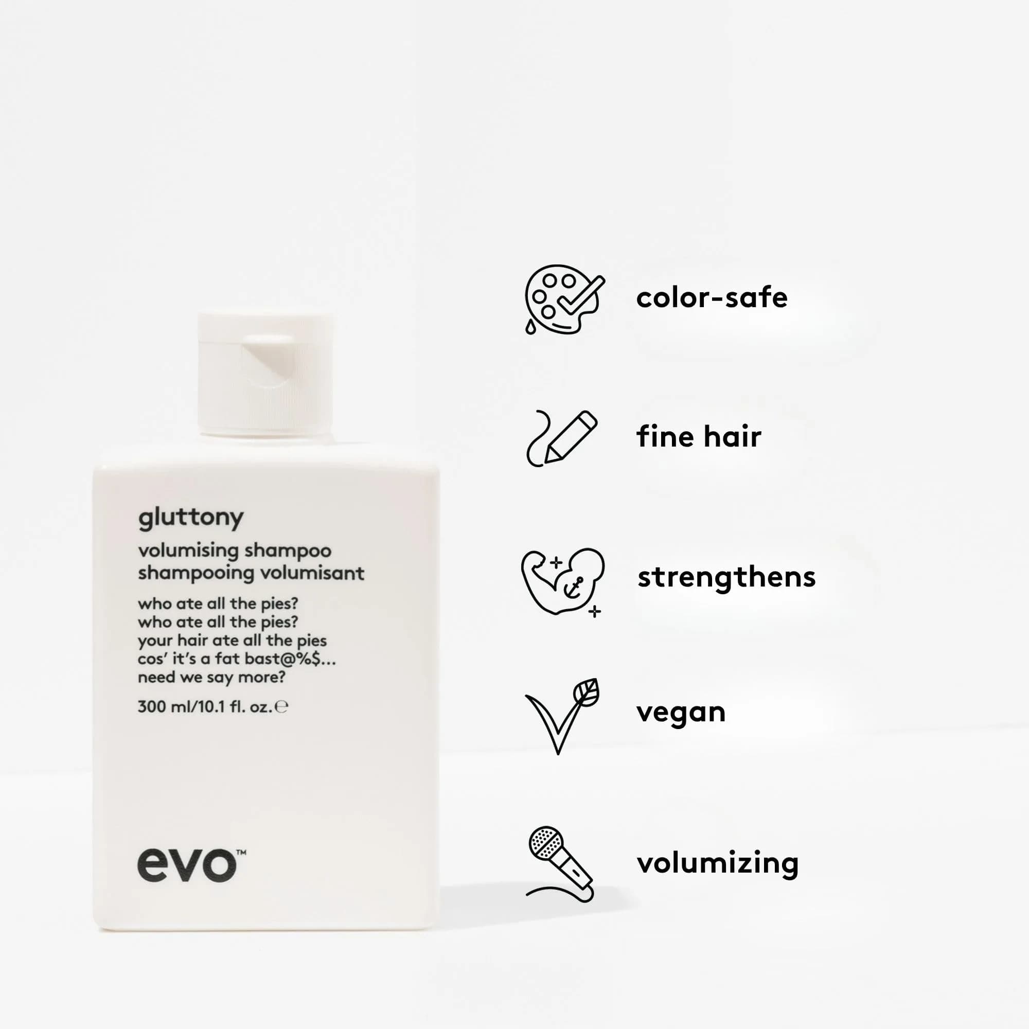 EVO Gluttony Volumizing Shampoo for Fine Hair & All Hair Types, 300ml (10.1 Fl Oz) | Builds Body & Texture - view 3