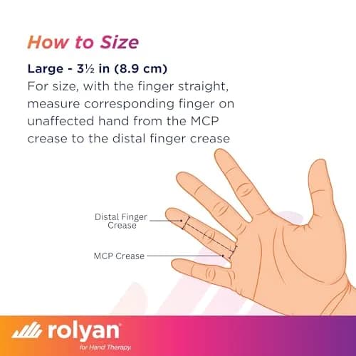 Rolyan Sof-Stretch Extension Splint Small White | Dynamic Finger Brace for PIP Joint Extension & Mallet Finger Support thumbnail 2
