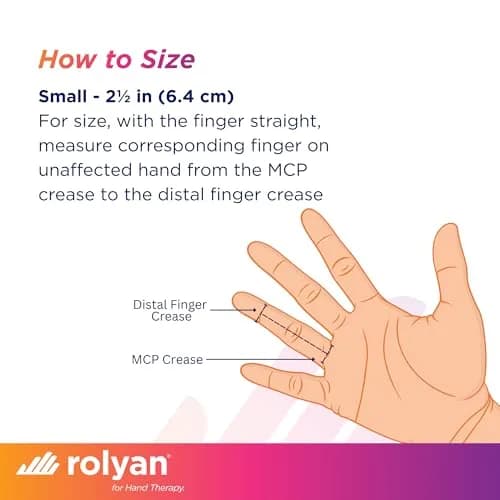 Rolyan Sof-Stretch Extension Splint Small White | Dynamic Finger Brace for PIP Joint Extension & Mallet Finger Support thumbnail 2