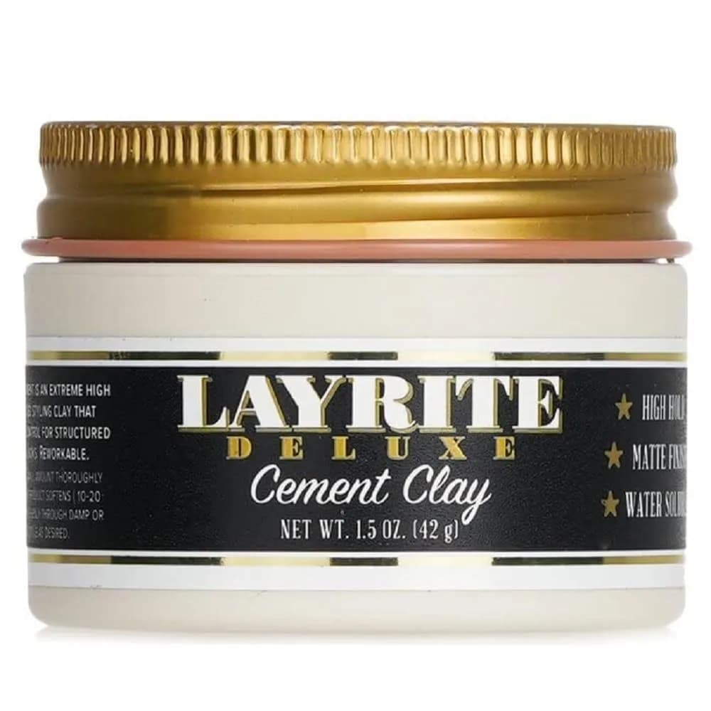 Layrite Deluxe Cement Hair Clay 42ml (1.5 oz) | Extreme Hold Matte Finish - main product image