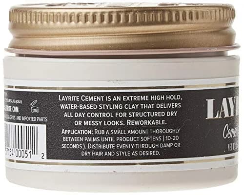Layrite Deluxe Cement Hair Clay 42ml (1.5 oz) | Extreme Hold Matte Finish thumbnail 3