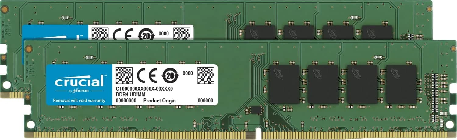 Crucial 32GB Kit (16GBx2) DDR4 DIMM 2666 MT/s | 288-pin Unbuffered Memory for Desktop