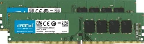 Crucial 32GB Kit (16GBx2) DDR4 DIMM 2666 MT/s | 288-pin Unbuffered Memory for Desktop thumbnail 1