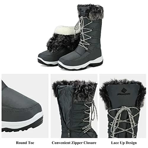 DREAM PAIRS Women's Warm Faux Fur Lined Mid-Calf Snow Boots Size 11 | Waterproof & Insulated for Indian Winters thumbnail 4
