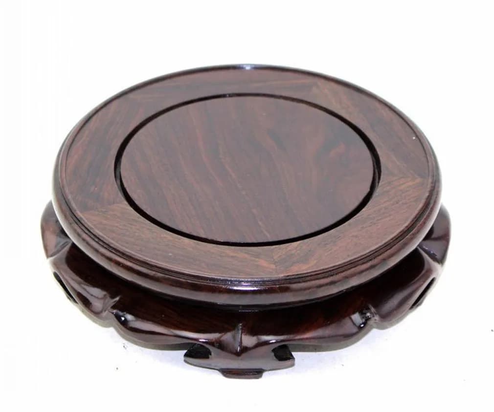 GOLDY&WENDY Rosewood Flat Circular Display Stand 2.6" | Stylish, Precise Fit for Decor (70-120 chars)