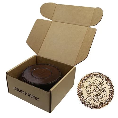 GOLDY&WENDY Rosewood Flat Circular Display Stand 2.6" | Stylish, Precise Fit for Decor (70-120 chars) thumbnail 7