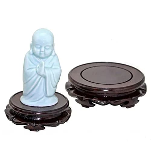 GOLDY&WENDY Rosewood Flat Circular Display Stand 2.6" | Stylish, Precise Fit for Decor (70-120 chars) thumbnail 3